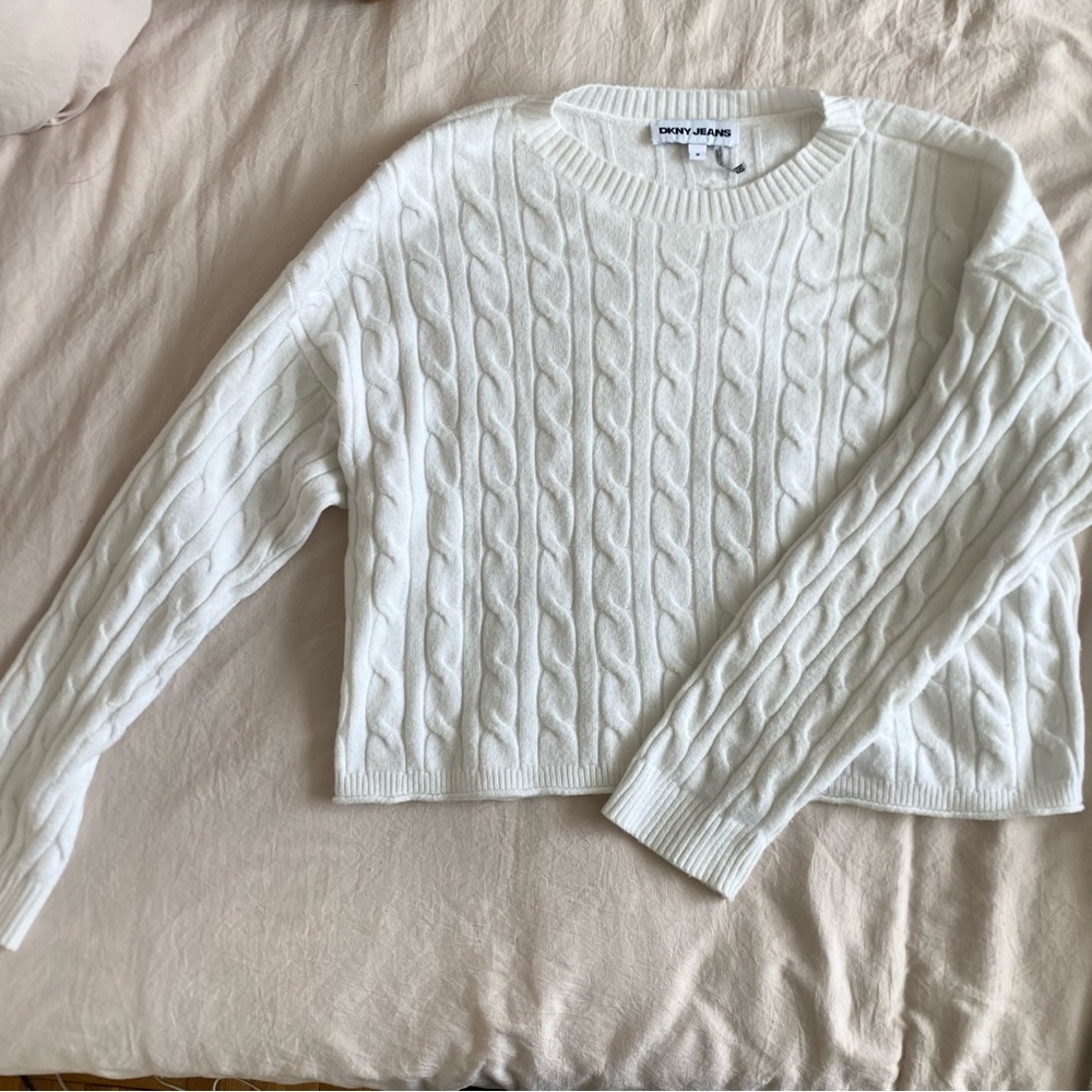 White Cable Knit Sweater